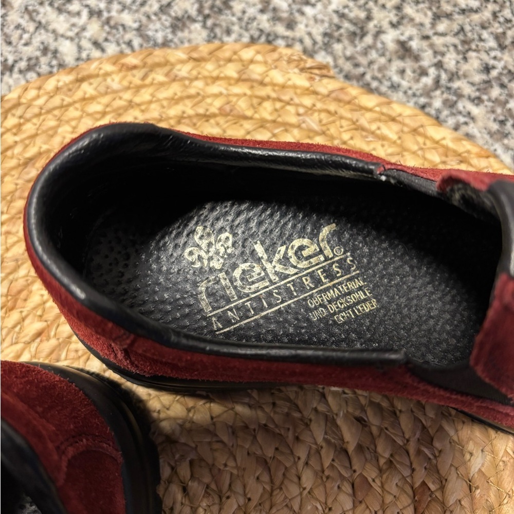 Rieker Men's Red Suede Loafers - Picture 7 of 14